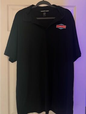 NWOT Happy Dad Men's Black Polo Shirt